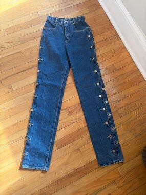 Lawman Vintage Americana Cowgirl Core High-Rise Dark Blue Size 7